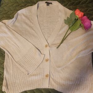 Banana Republic Cream Cardigan Sweater With Bell Sleeves